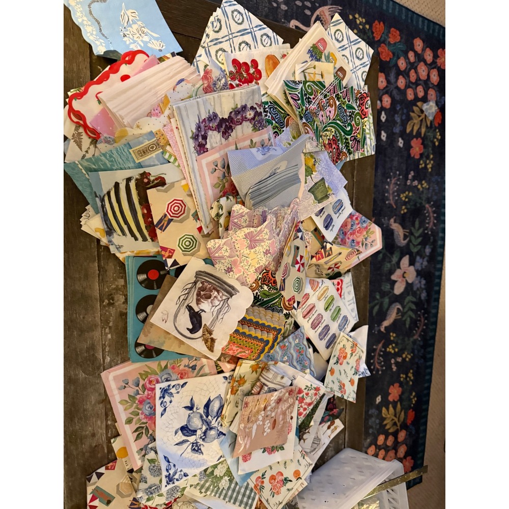 Massive Decorative Napkin Lot Assorted Patterns for Decoupage and Crafting
